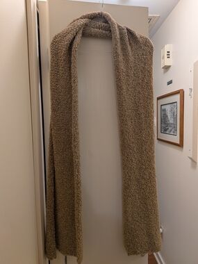 Scandal Italy Cozy Long Teddy Scarf in Taupe